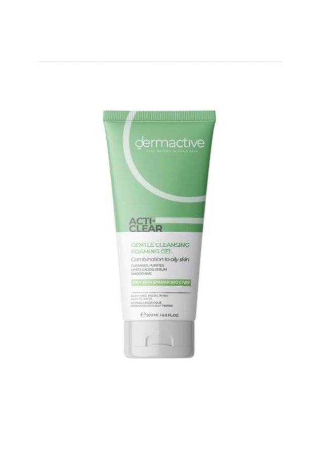 DERMACTIVE ACTI CLEAR GENTLE CLEANSING FOAMING GEL OILY SKIN ENHANCING CARE 200ML